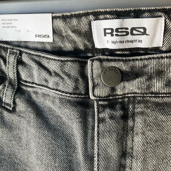 RSQ Women’s High Rise Straight Leg Denim Frayed Jeans, size 30, Gray, NWT - Picture 6 of 11